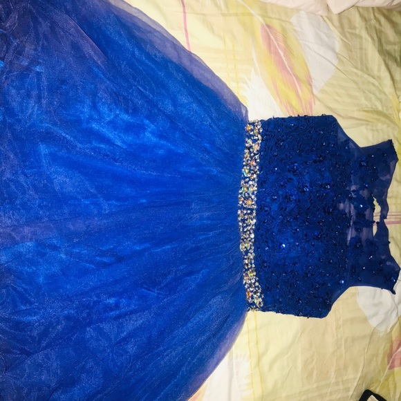 Blue gown for sweet 16,quinceañera,bridesmaid,prom - Picture 3 of 4